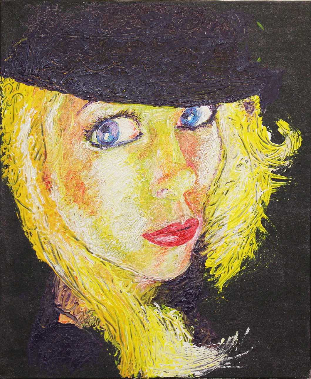 STELLA BORG. "Pia". Akryl på duk. Signerad a tergo Stella och daterad 2013.