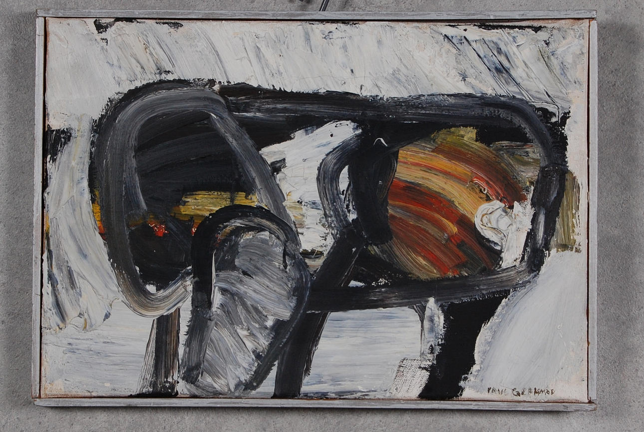 PAUL GERHARD. olja på duk, signerad, märkt A tergo " Djur, 1968 ".