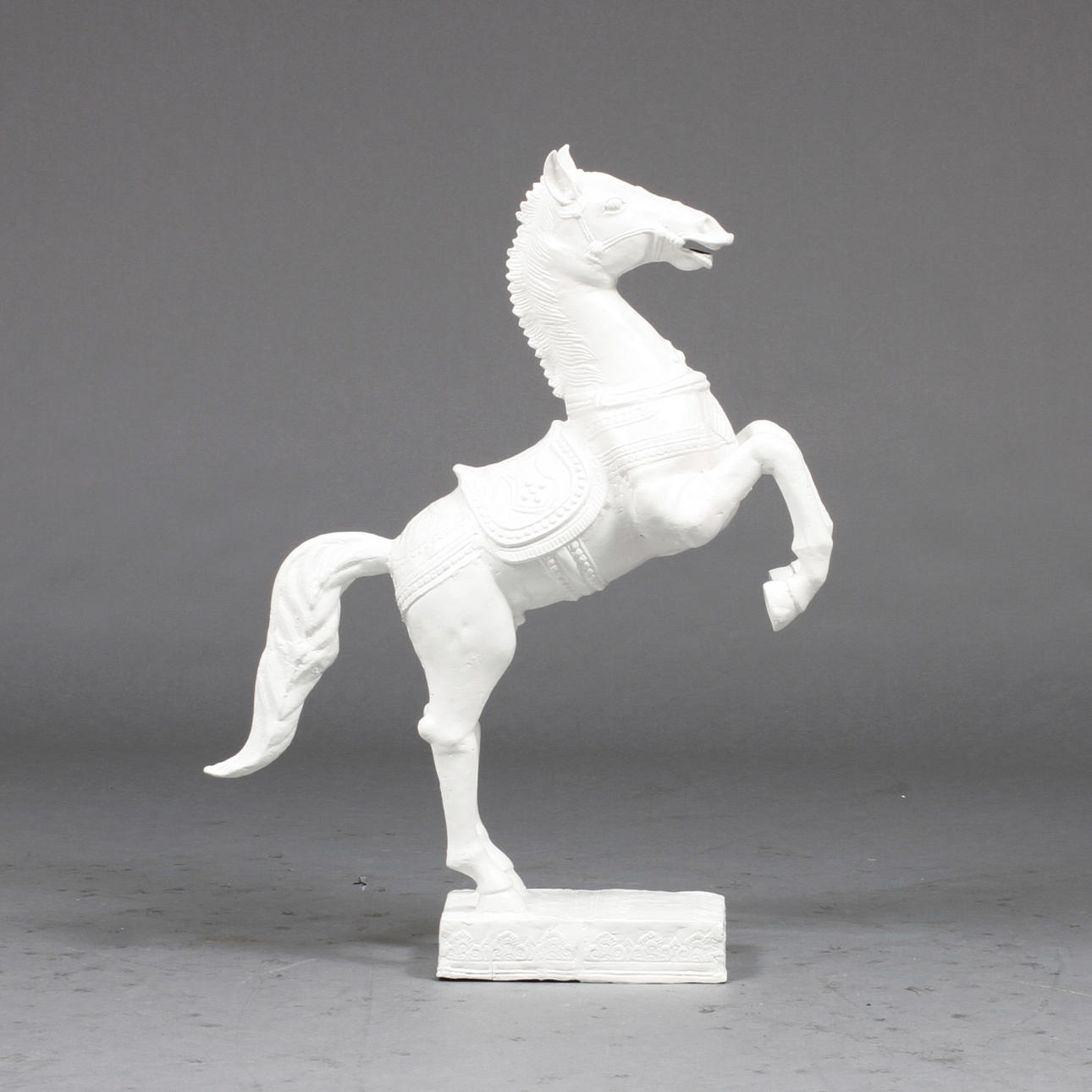Unknown artist, galloping horse, white painted plate.