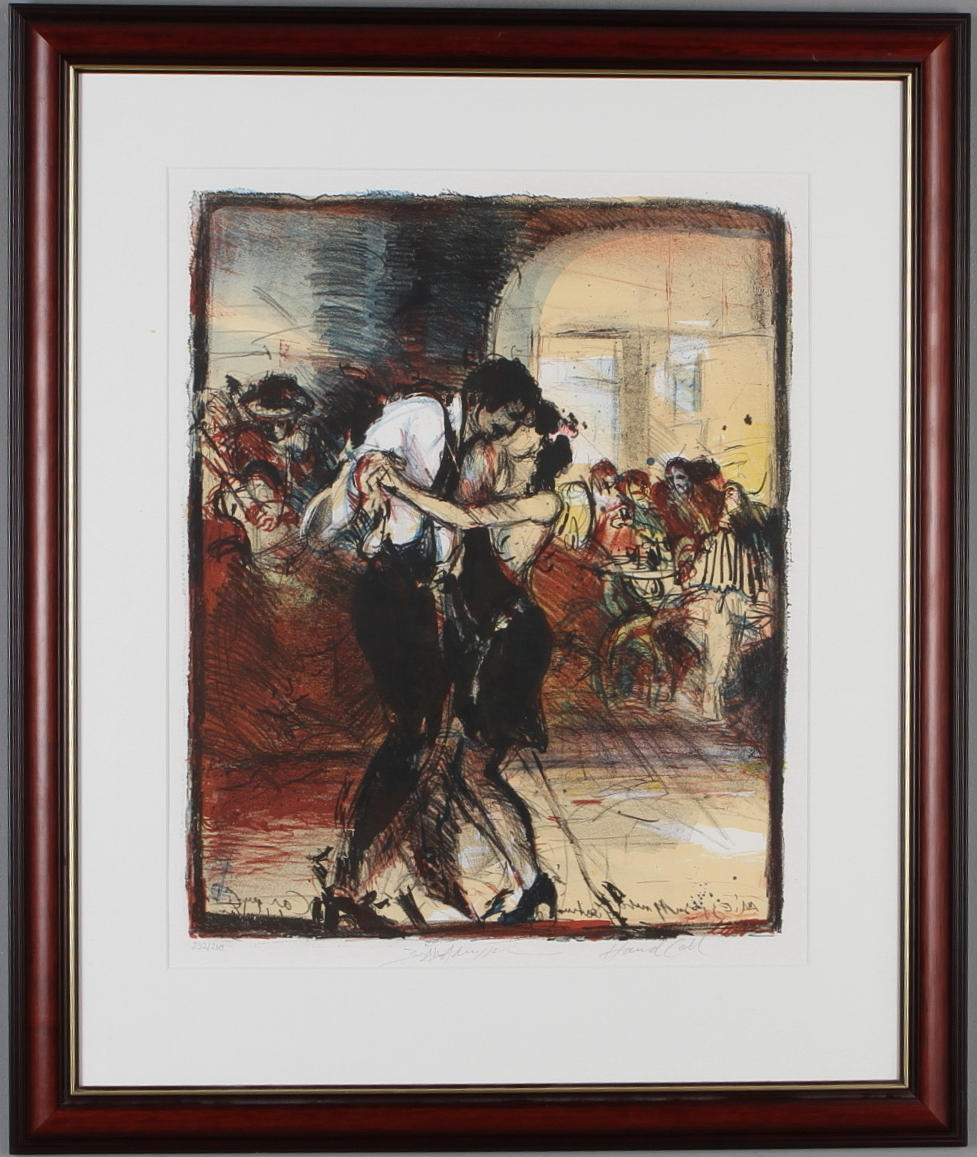 BO ÅKE ADAMSSON. Tangoscen, litografi, numrerad 232/260 och signerad.