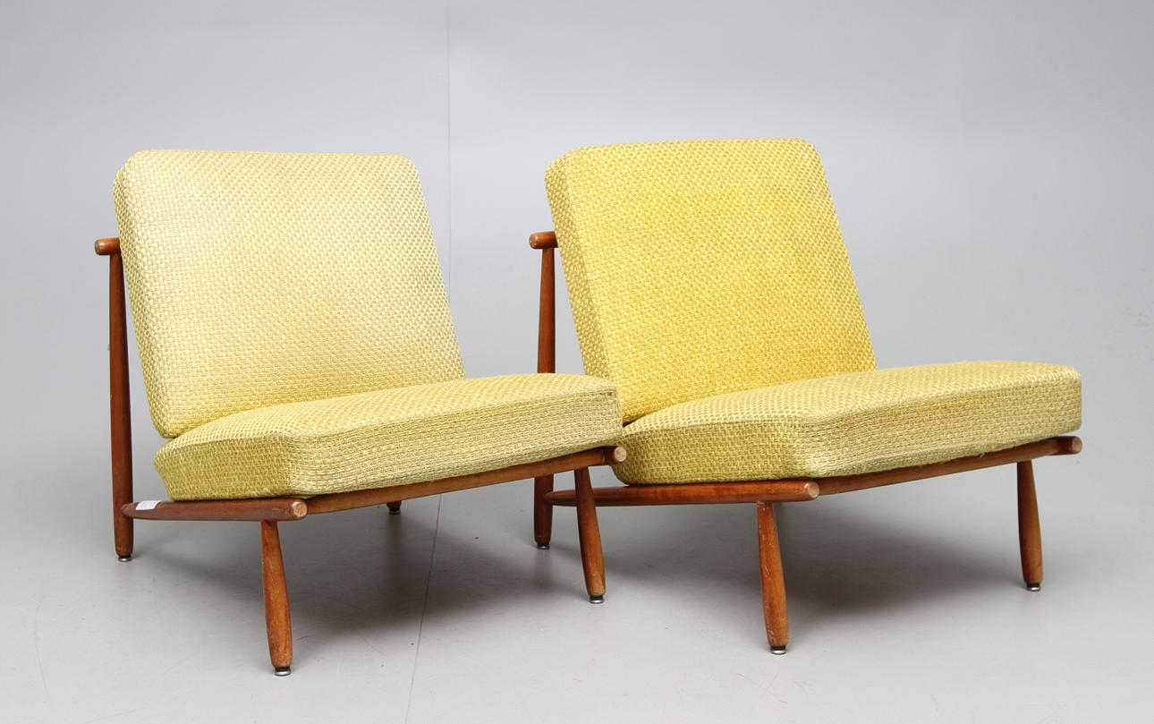 FÅTÖLJER, ett par, Alf Svensson för Dux, 1950/60-tal.