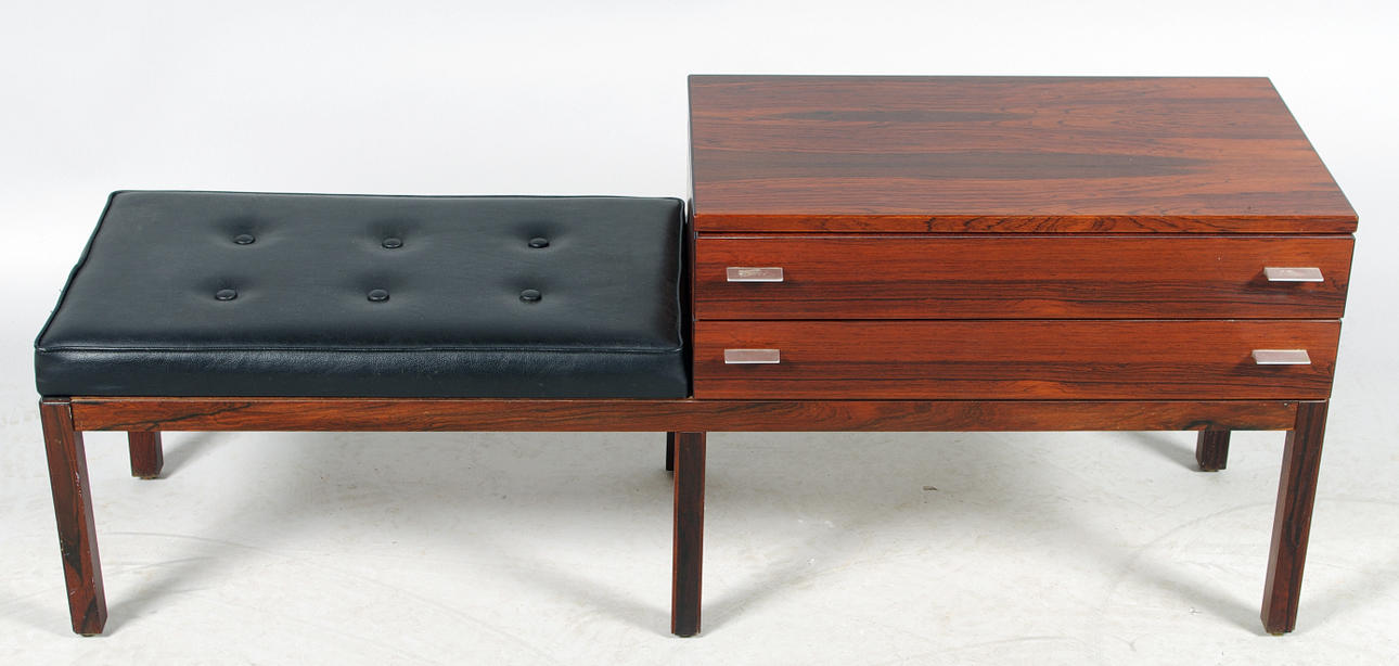 TELEFONBÄNK, jakaranda, galon, 1960-tal.