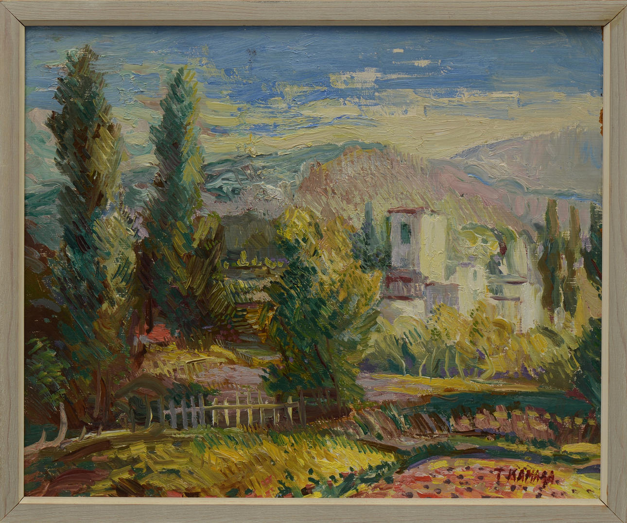 TADEUSZ KAMASA. Olja på pannå, signerad T Kamasa.