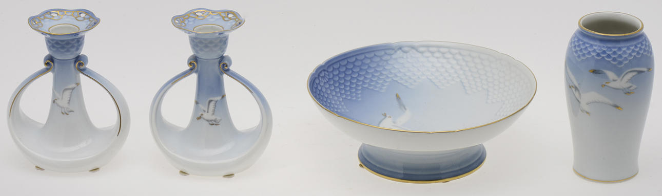 PORSLIN, 4 delar, "Måsen", Bing & Gröndahl.