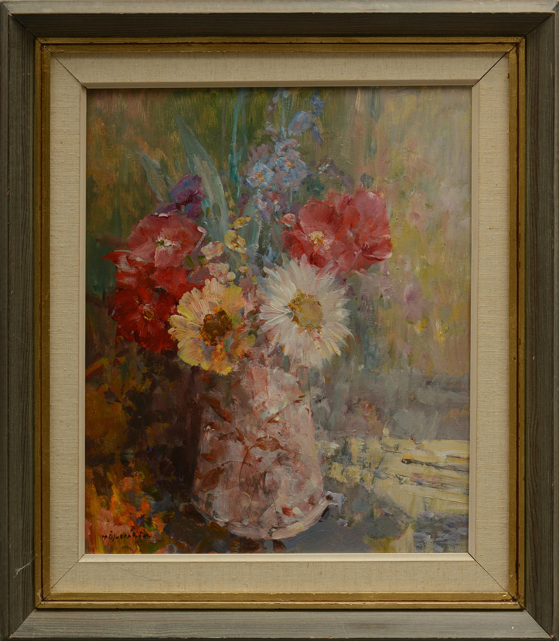 HUGO ÖFVERTRÖM. olja på masonitpannå, sign.