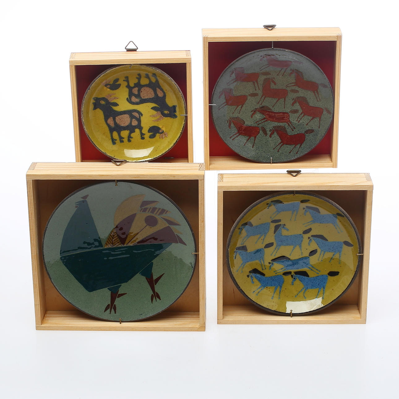 PLATE, 4 pcs, ceramics, Tom Möller, signed.