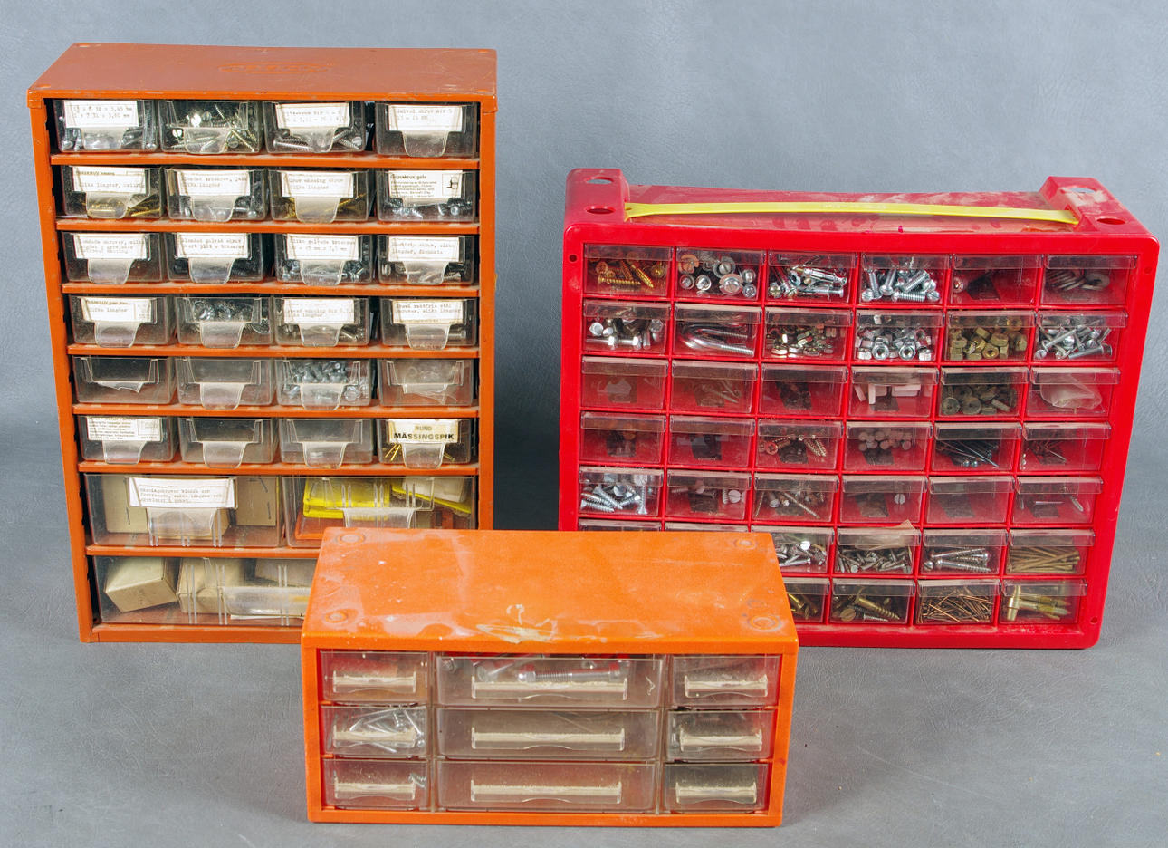 SPIK OCH SKRUV, 3 lådor.