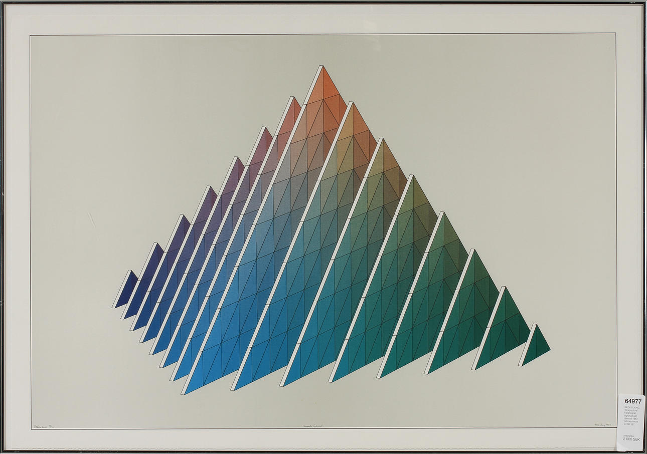 BECK & JUNG. "Dragon Line" Färglitografi, signerad och daterad 1983 och numrerad 57/96.
