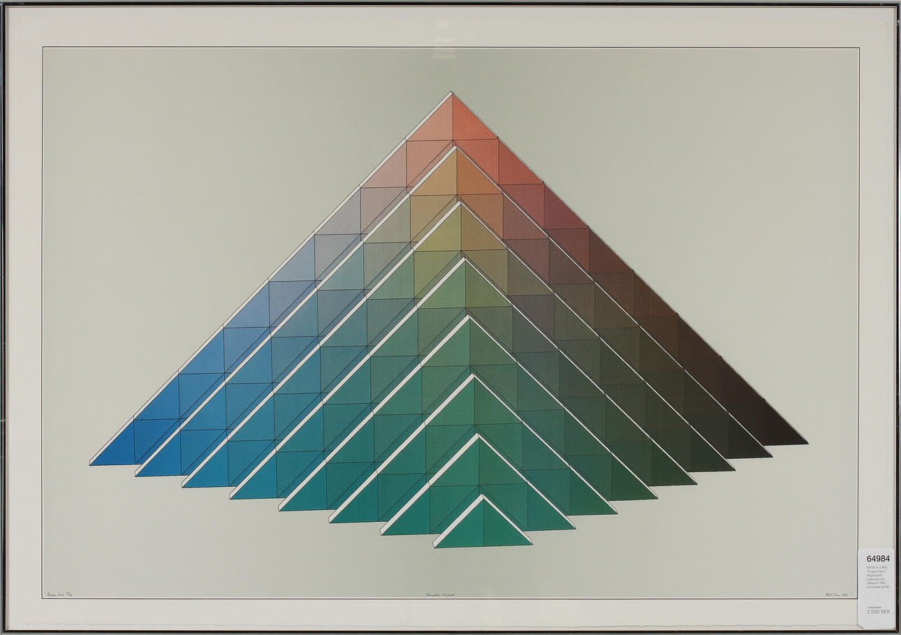 BECK & JUNG. "Dragon face" färglitografi, signerad och daterad 1983, numrerad 53/96.