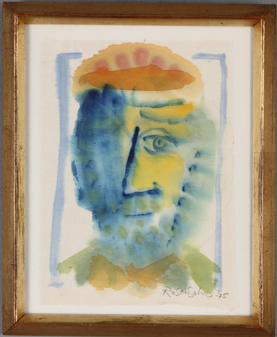LENNART ROSENSOHN. Porträtt, akvarell, signerad.