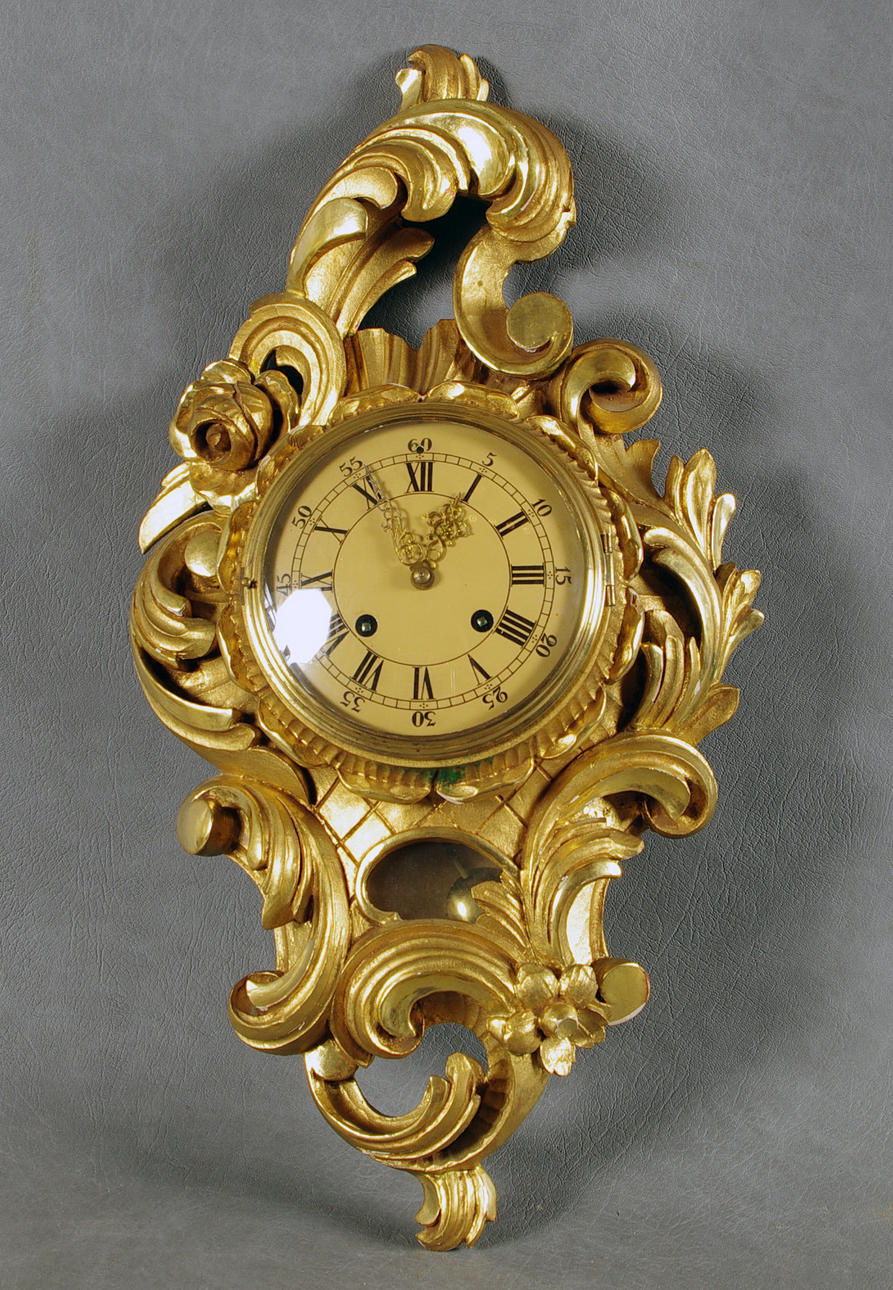 VÄGGUR, förgyllt, rokokostil.