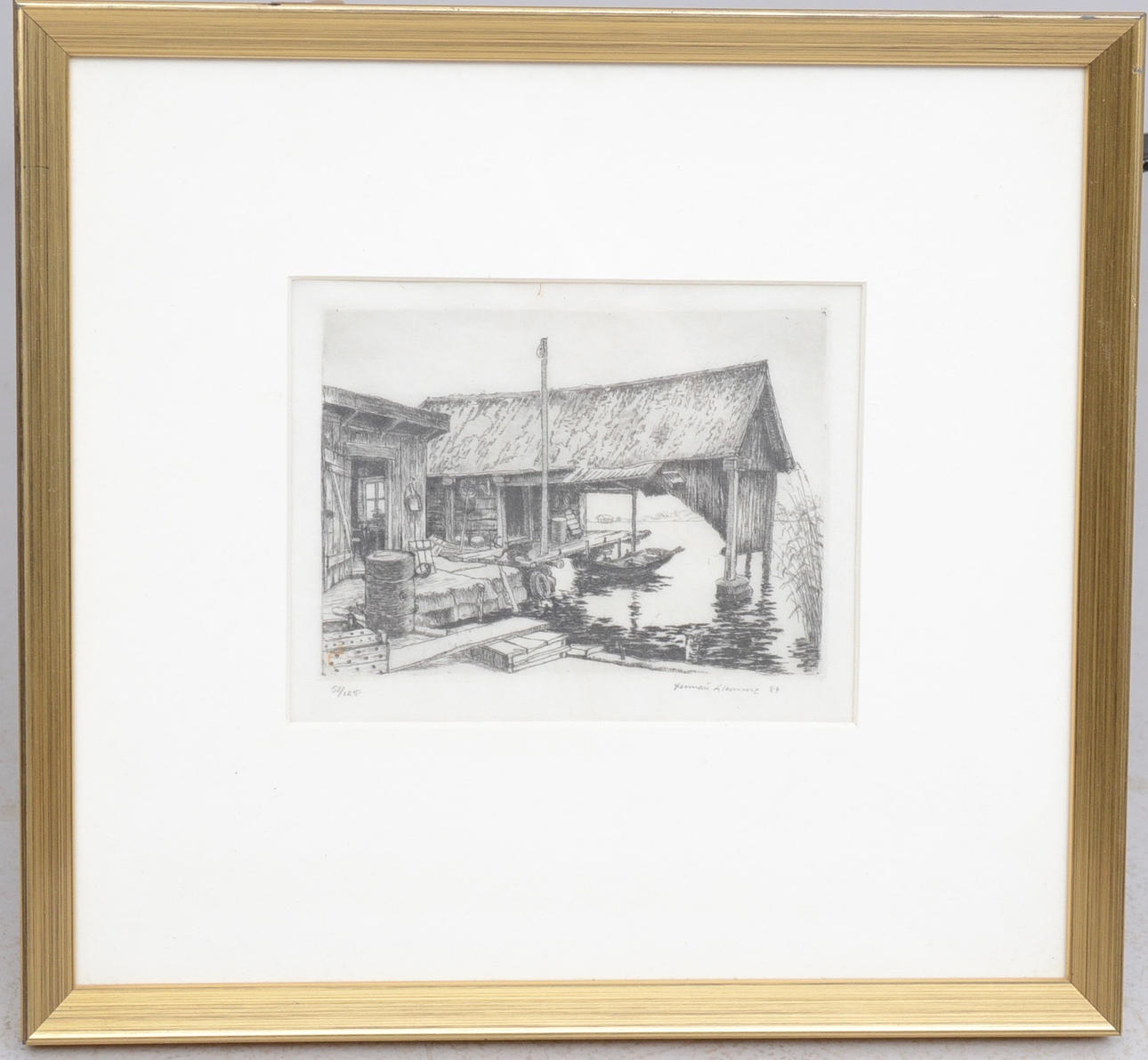 OIDENTIFIERAD KONSTNÄR. Konstparti, bl a Erling Johansson.