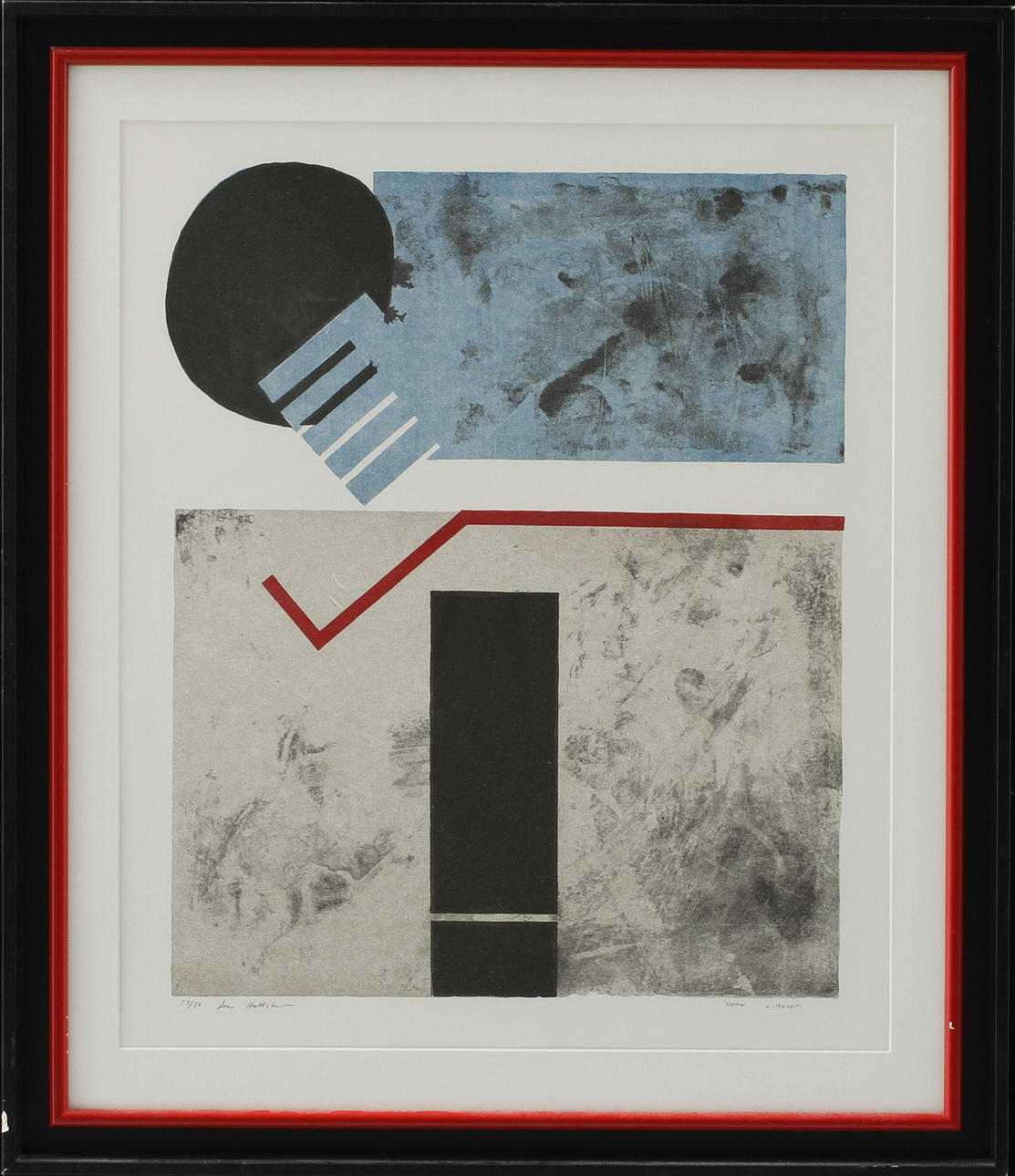 LARS HELLSTRÖM. "Port", color lithograph, signed and numbered 24/30.