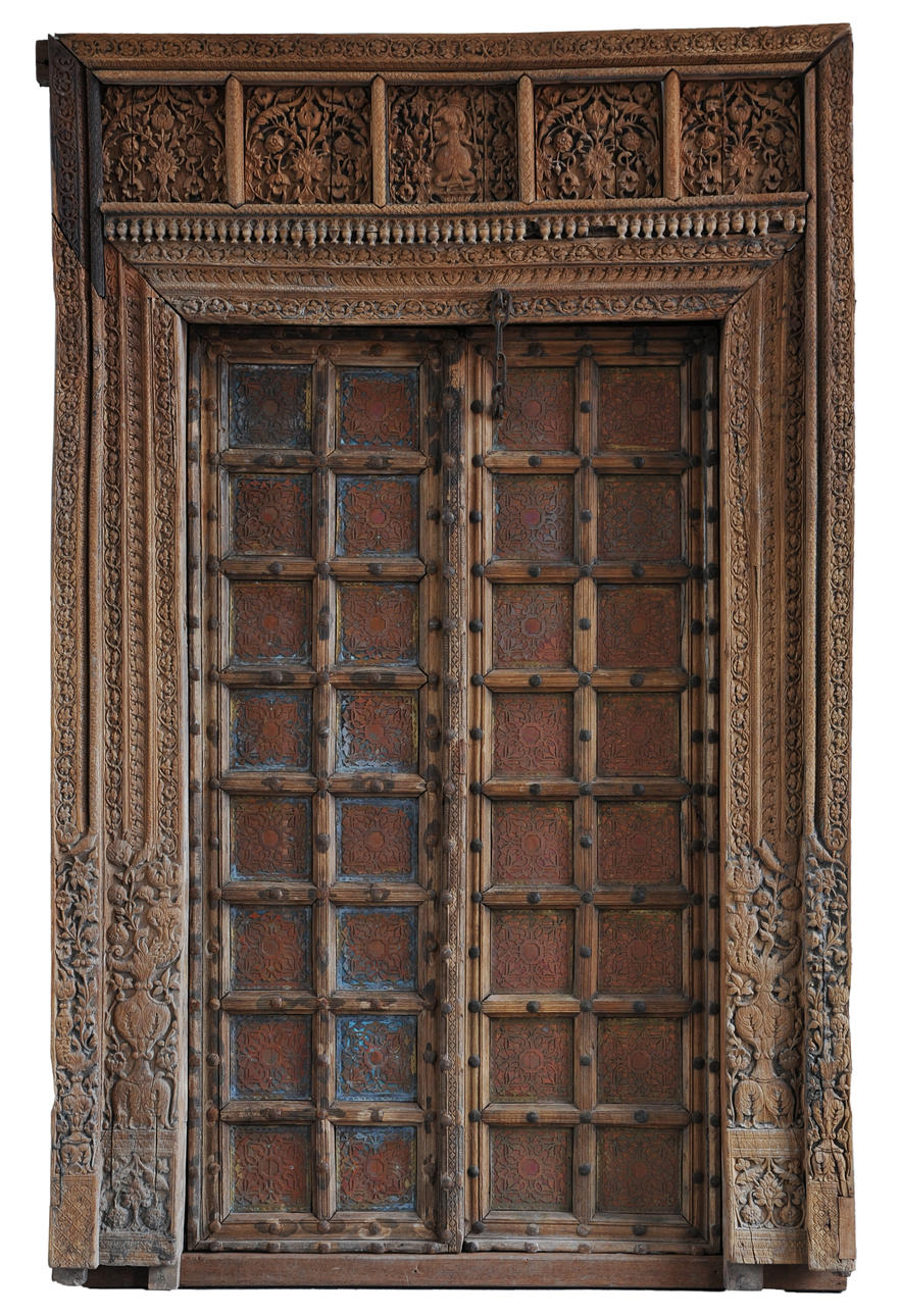 DÖRRAR, 1 par, Indien, sannolikt Rajasthan, 1800-tal.