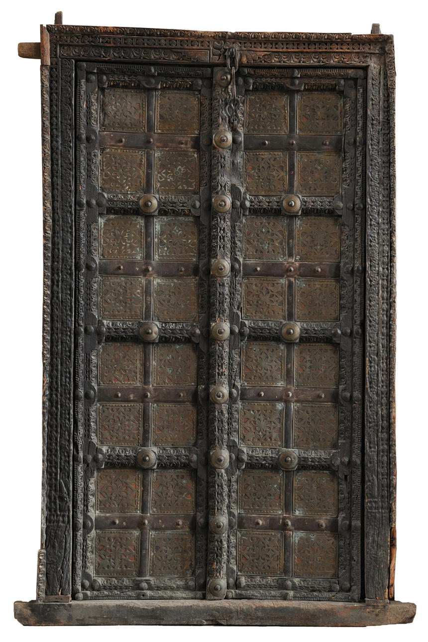 DÖRRAR, 1 par, Indien, sannolikt Rajasthan, 1800-tal.