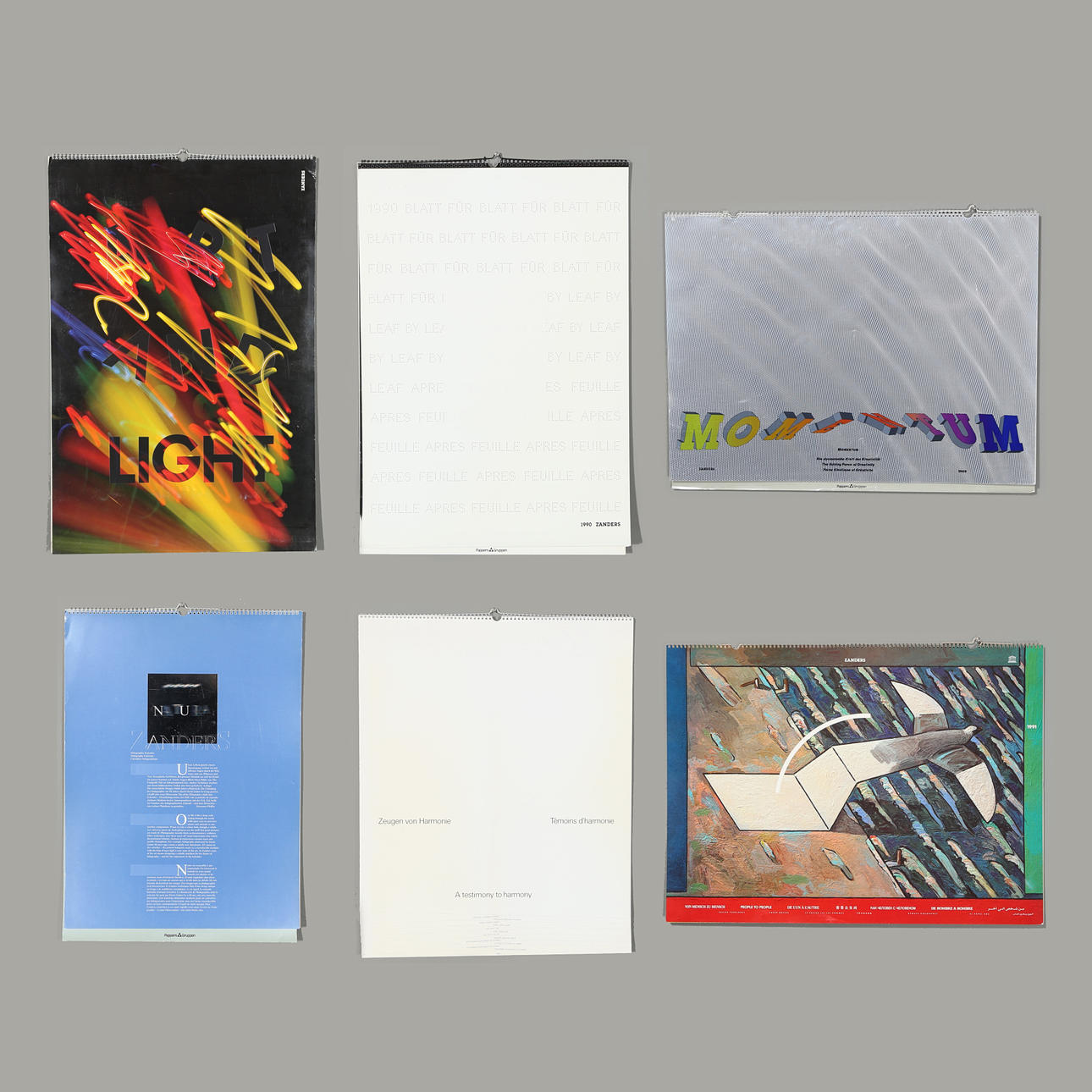 Ein Menge KUNSTKALENDER, 6 Stk., Zanders, Pappersgruppen.