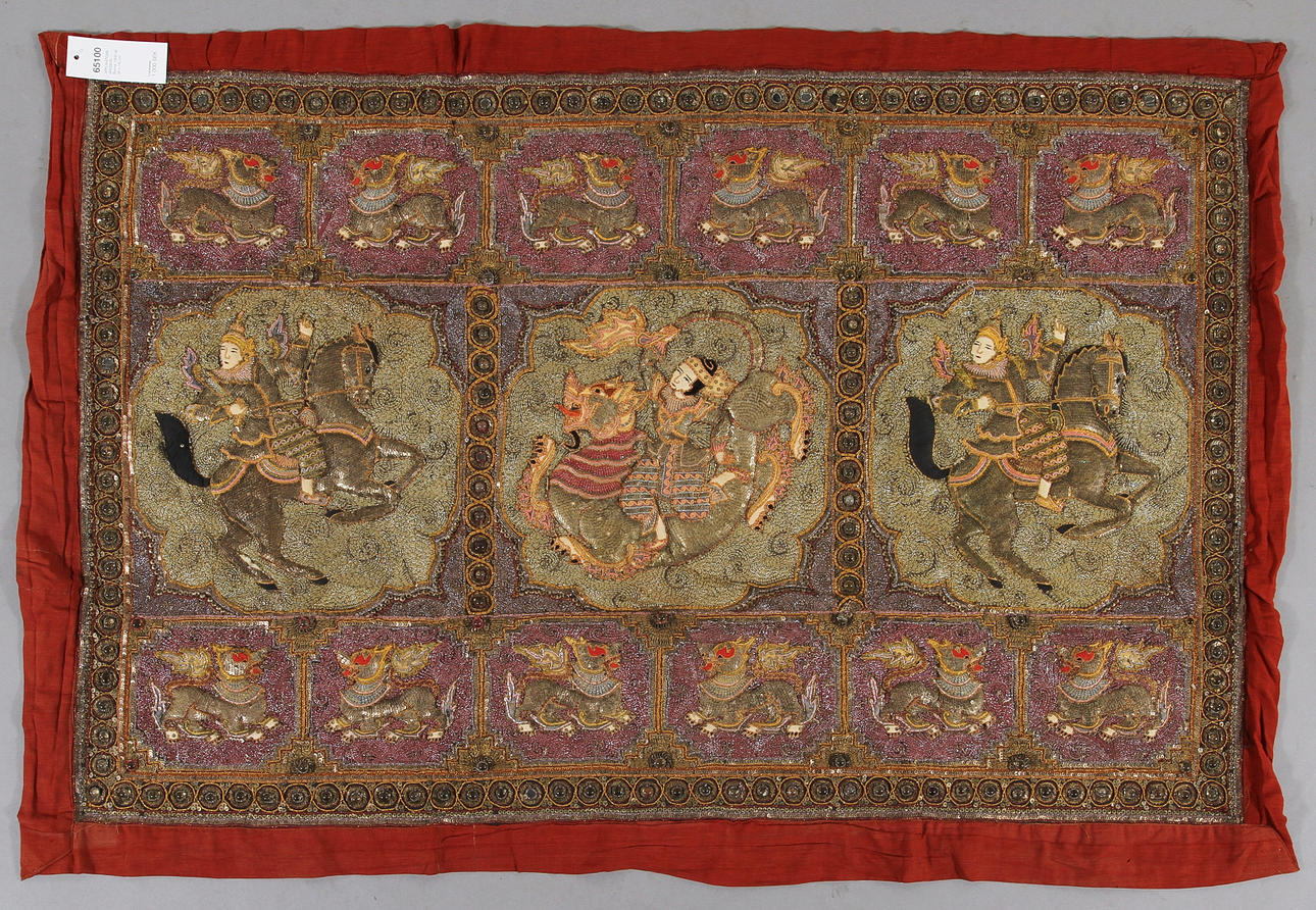 APPLIKATIONSBRODERI, Burma, 1900-tal. 95 x 140 cm.