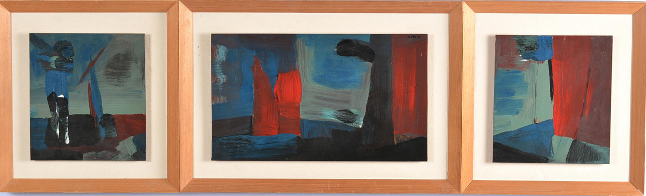 HARDY STRID. Olja på pannå, triptyk.