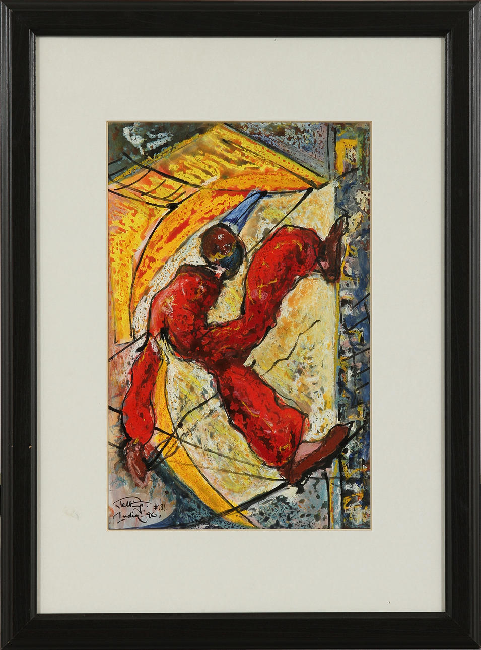 QUINTUS JAN TELTING. Olja på papper. Signerad India 96.