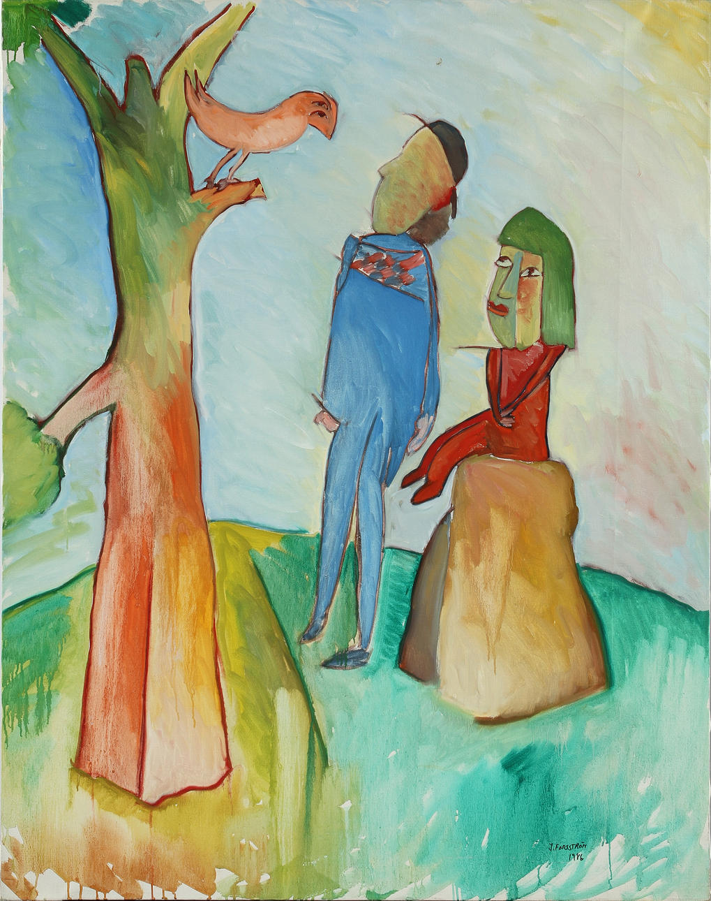 JOHNNY FORSSTRÖM. Olja på duk. Signerad 1986.