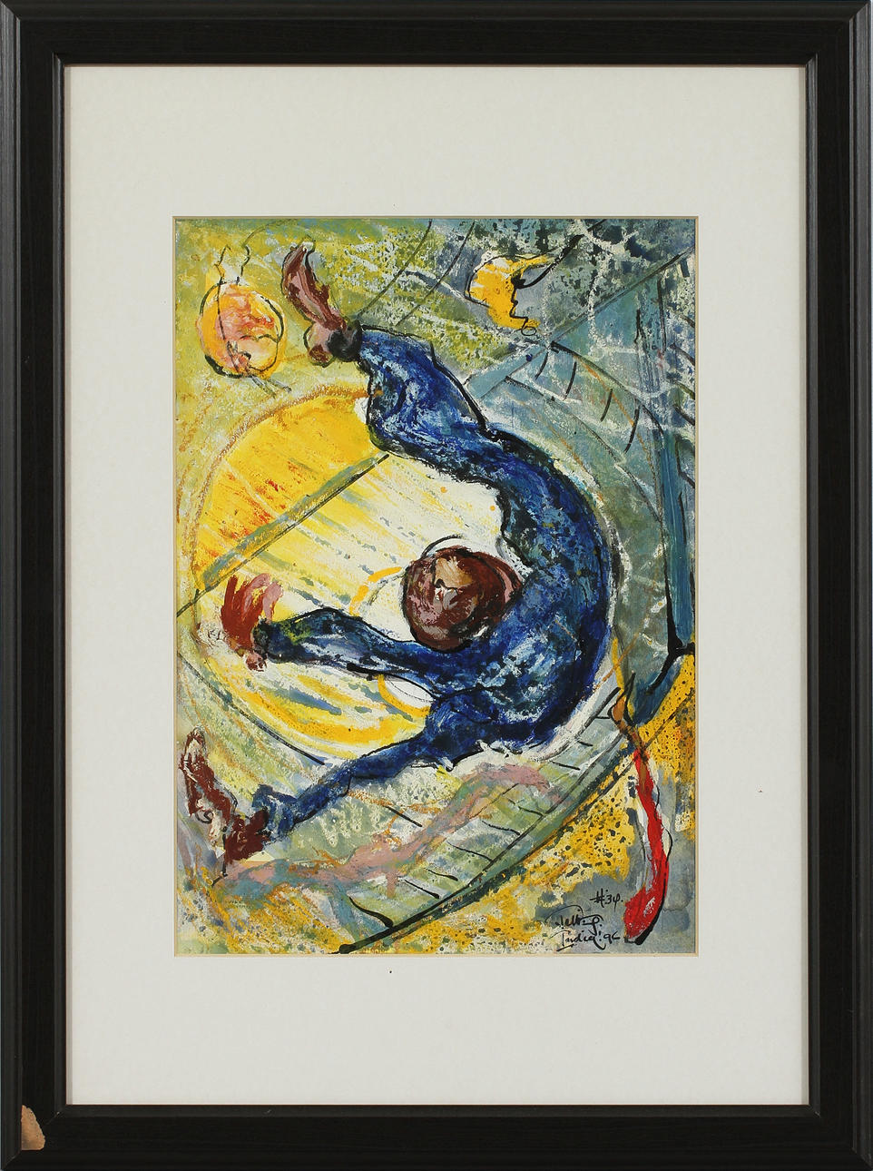 QUINTUS JAN TELTING. Olja på papper. Signerad India -96.