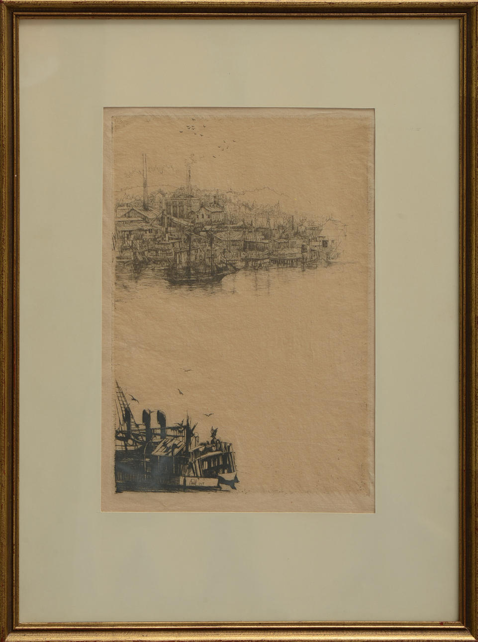 AXEL FRIDELL. Torrnål, signerad i plåten 1934.