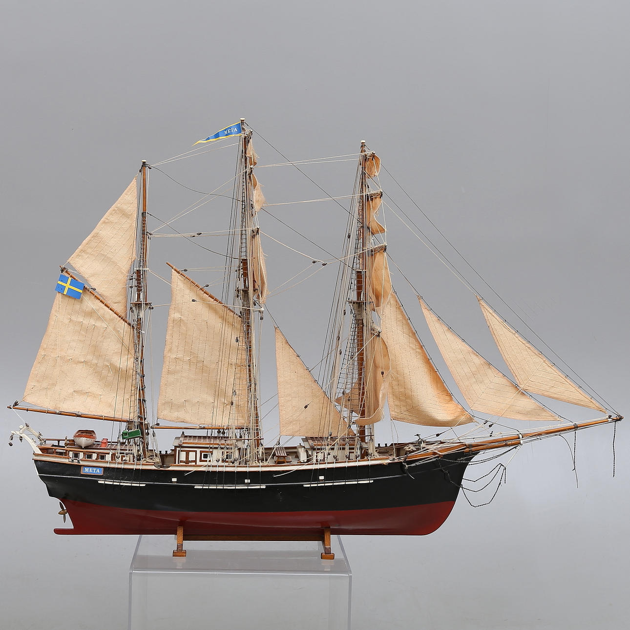 BÅTMODELL, segelfartyg, "Meta", 1900-tal.