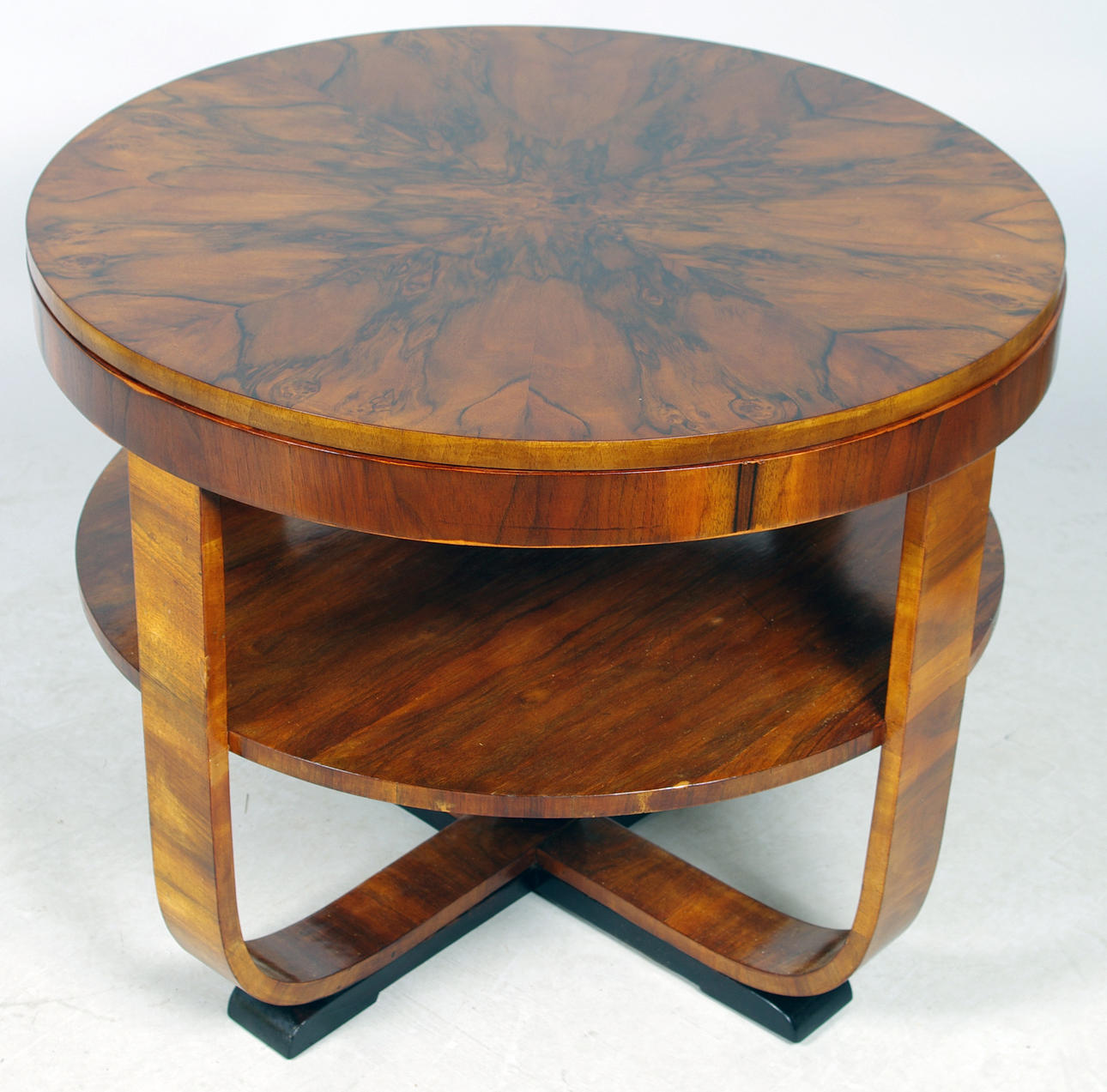 SALONGSBORD MED HYLLA, rotfaner, Art Deco.