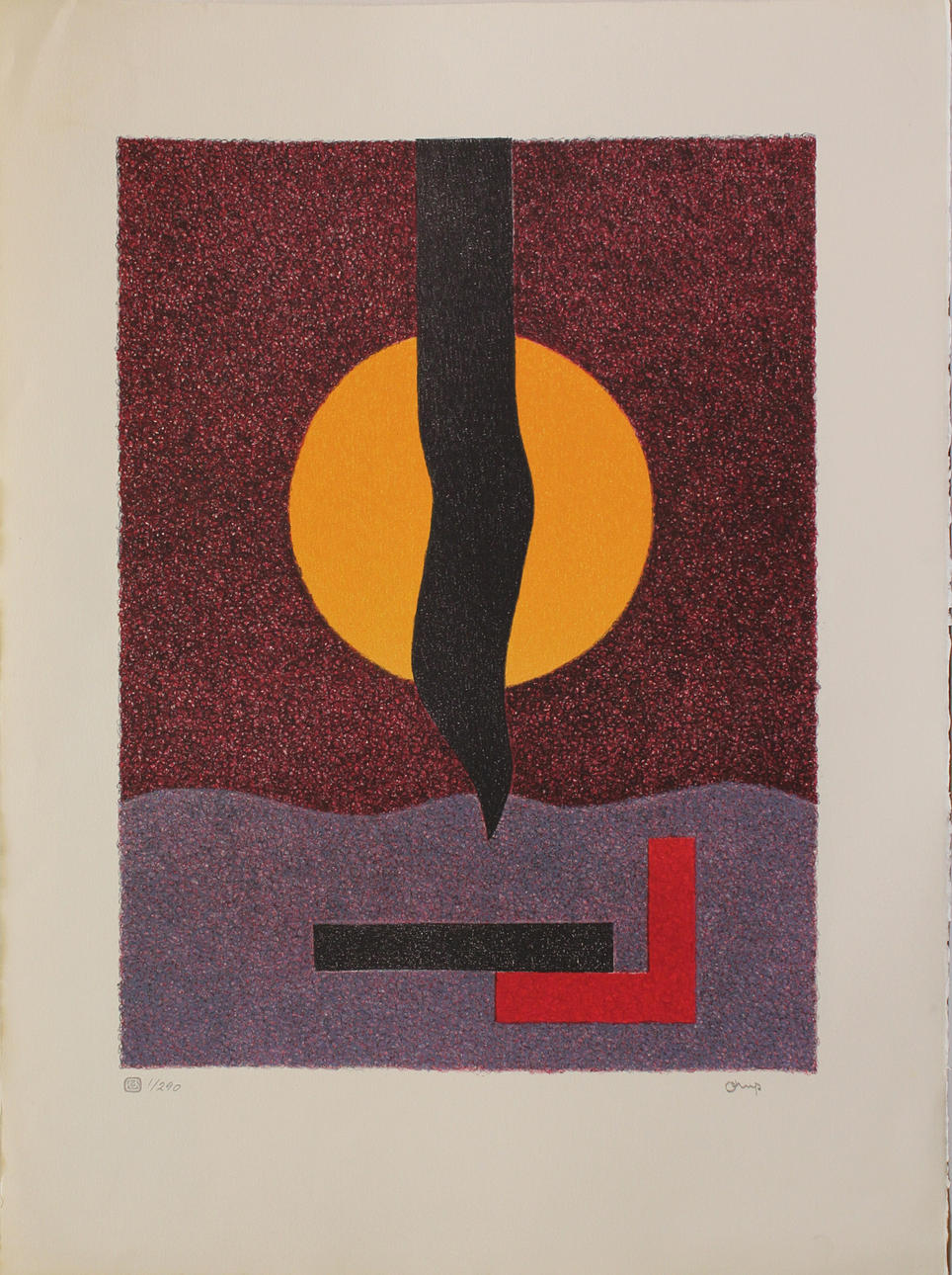 BENGT ORUP. Komposition. Färglitografi. Signerad Orup. 1/290.