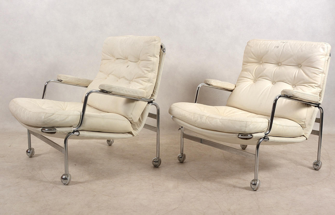 FÅTÖLJER, 2st, "Karin", Bruno Mathsson för Dux.