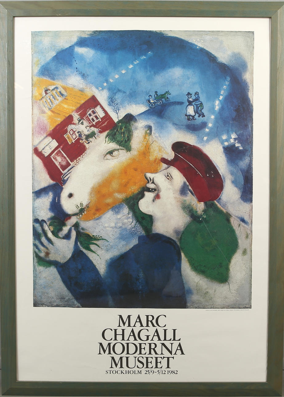 EXHIBITION POSTERS, 3 pcs, Marc Chagall, Moderna Museet 1982.