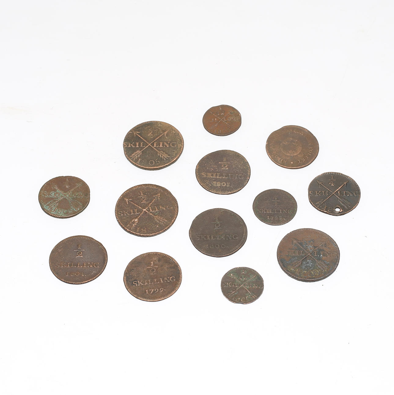 Coin, 13 pieces, Gustav IV Adolf.