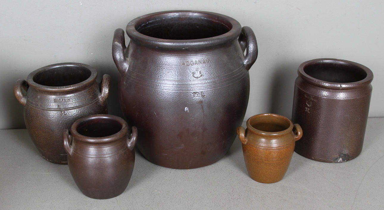 KRUKOR, 5 st, keramik, Höganäs.