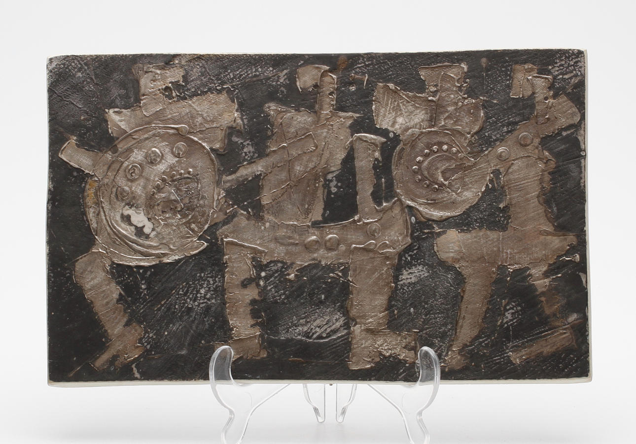 VÄGGPLATTA, stengods, Börje Skogh, Gustavsberg, sign.