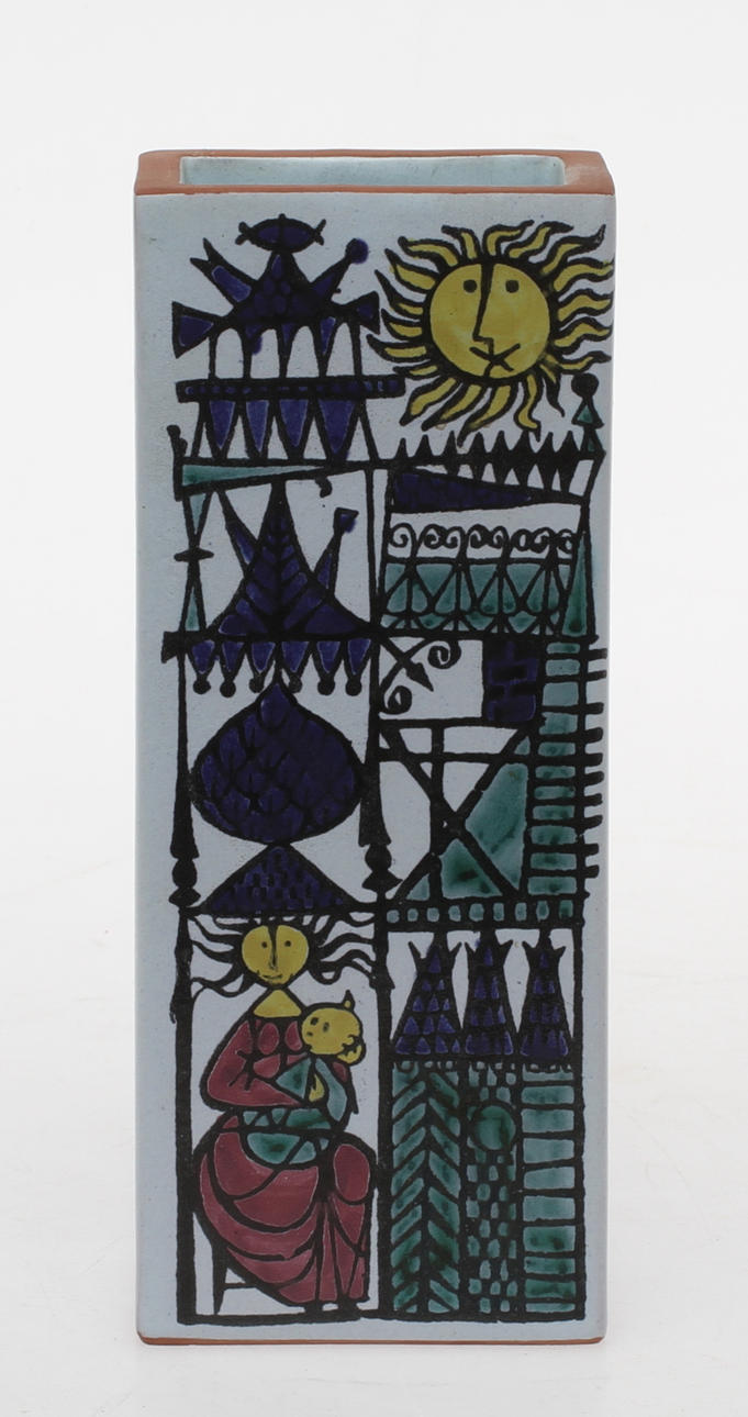 VAS, fajans, "Karnival", Stig Lindberg, Gustavsbergs studiohanden.