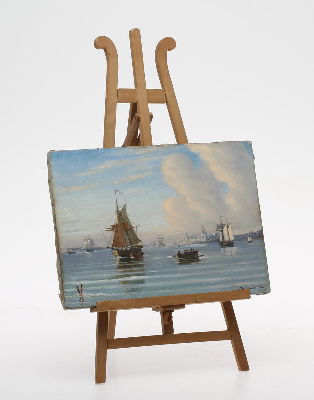 V. BLOCH-SUHR. Marint motiv, olja på duk, signerad och daterad 1881.