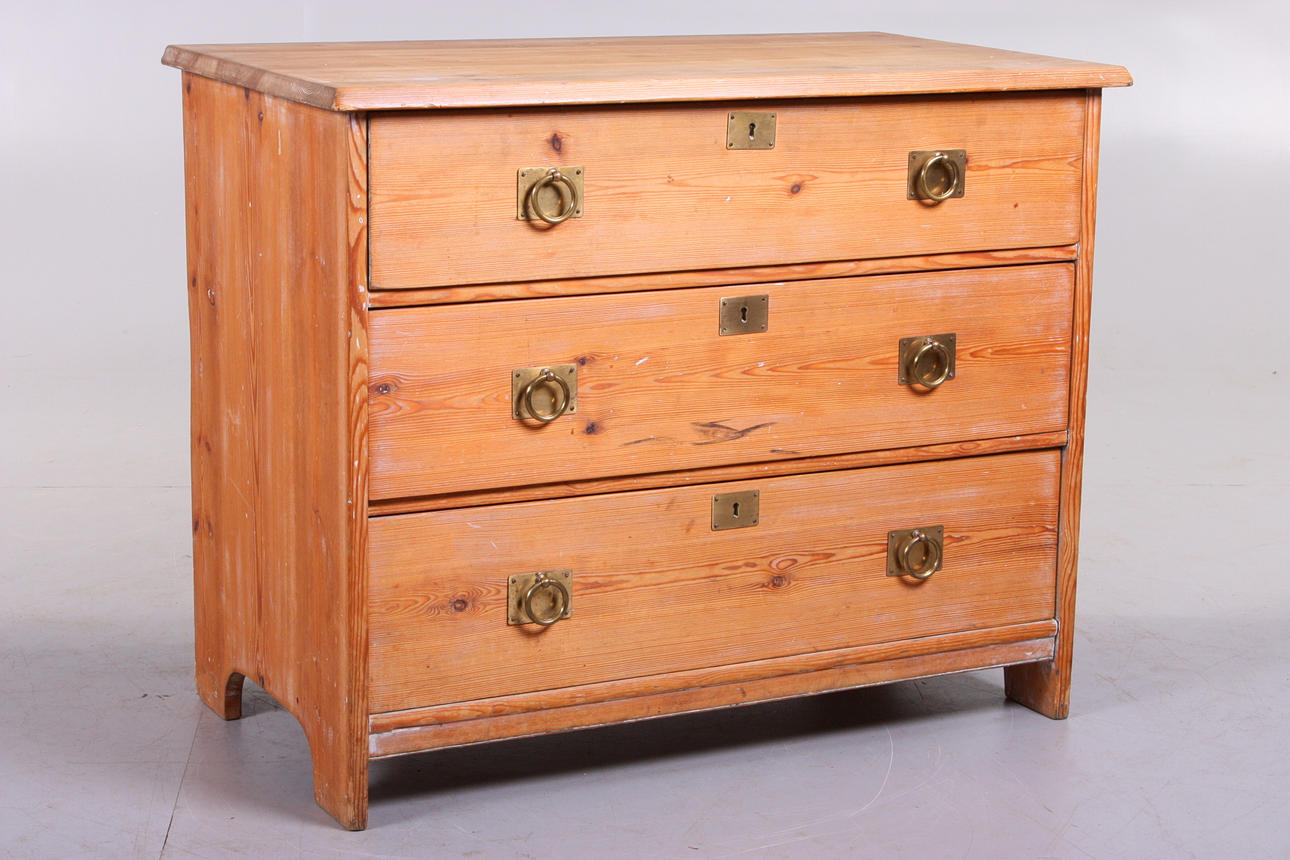 Kommode, 3 Schubladen, Jugendstil, erste Hälfte des 20. Jahrhunderts.