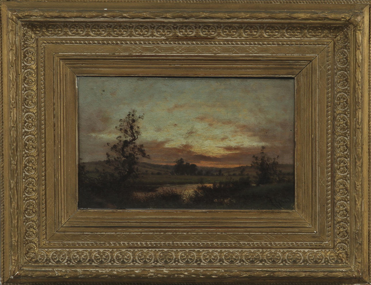 ALEXANDRE CHARLES JOSEPH GITTARD. olja på träpannå, sign.