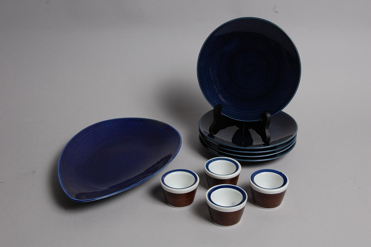 KERAMIK, 10 delar, bl.a. Blå eld, Rörstrand.