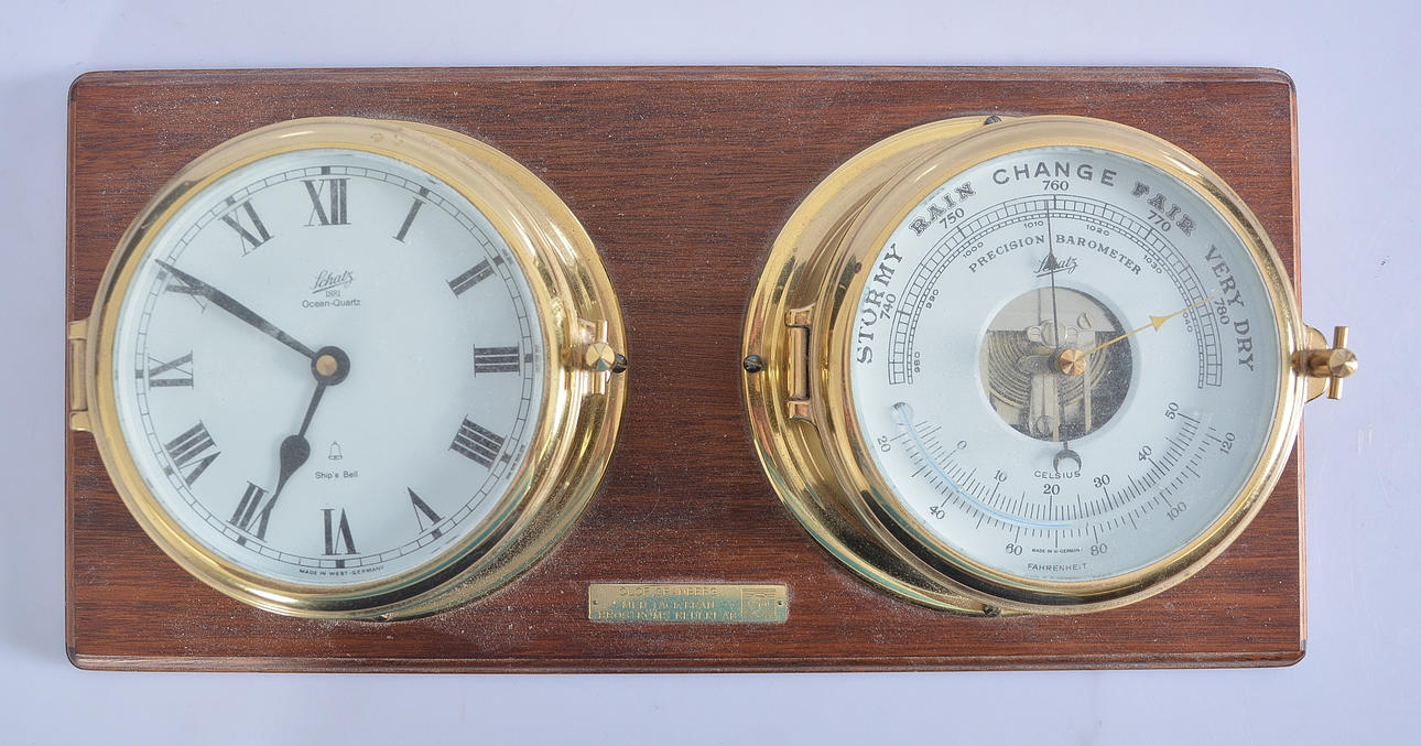 BAROMETER SAMT KLOCKA, Schatz.