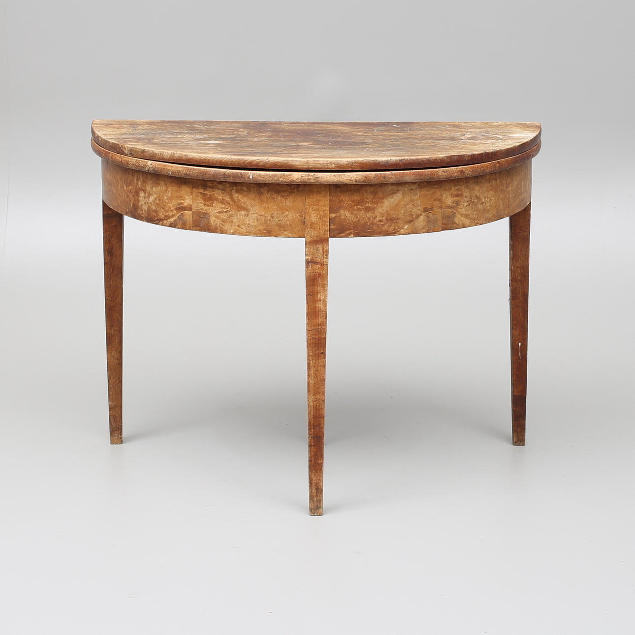 HALVMÅNEBORD med låda, 1800-tal.