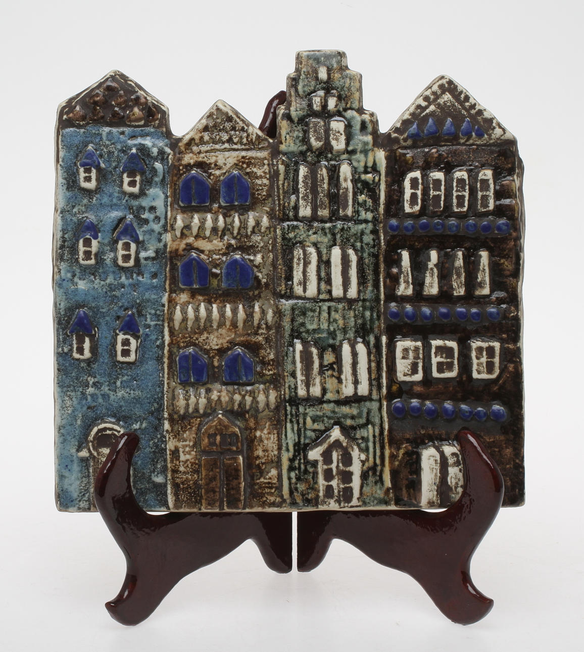 VÄGGPLAKETT, stengods, "Gamla Stan", Lisa Larson, Gustavsberg.