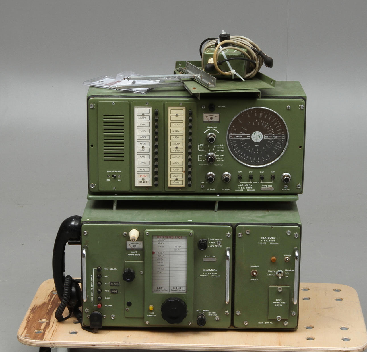 RADIO och MOTTAGARE, Salior S.P. Radio Aalborg, Danmark.