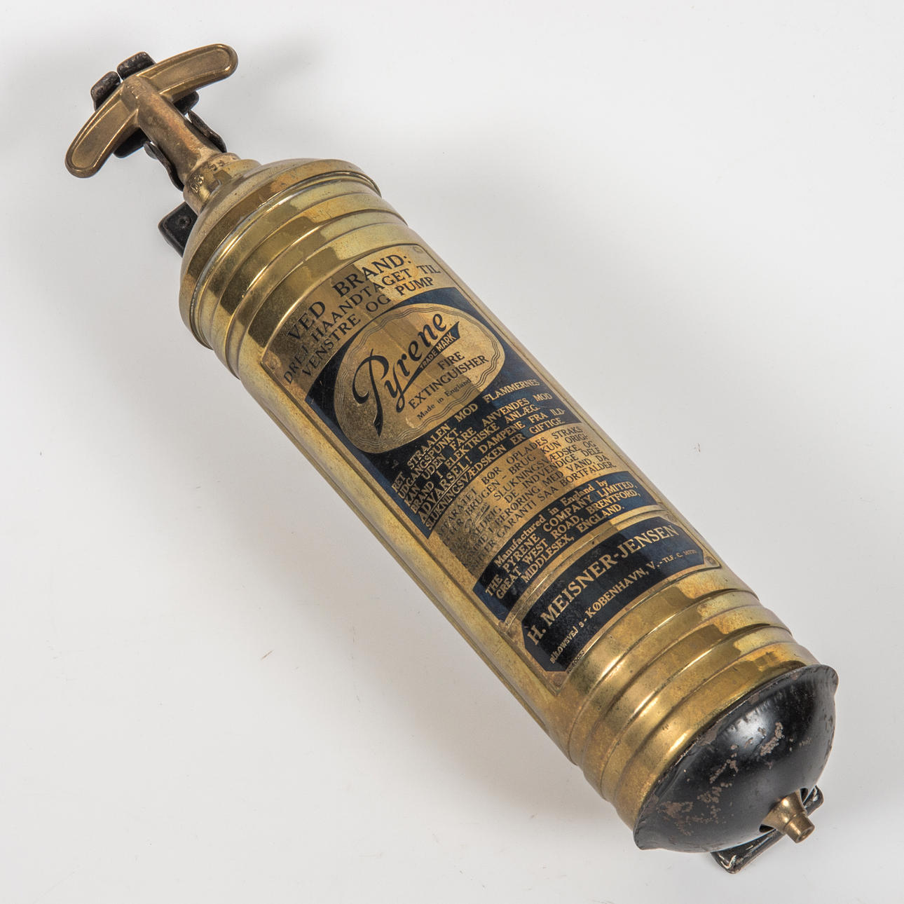 FIRE EXTINGUISHER, brass, Pyrene.