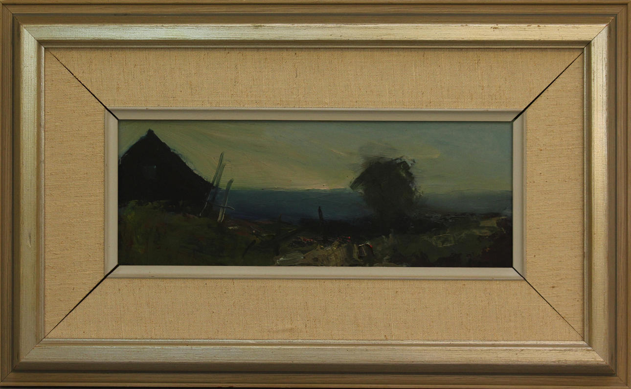 ARNE ASPELIN. Kustlandskap. Olja på pannå. Signerad.