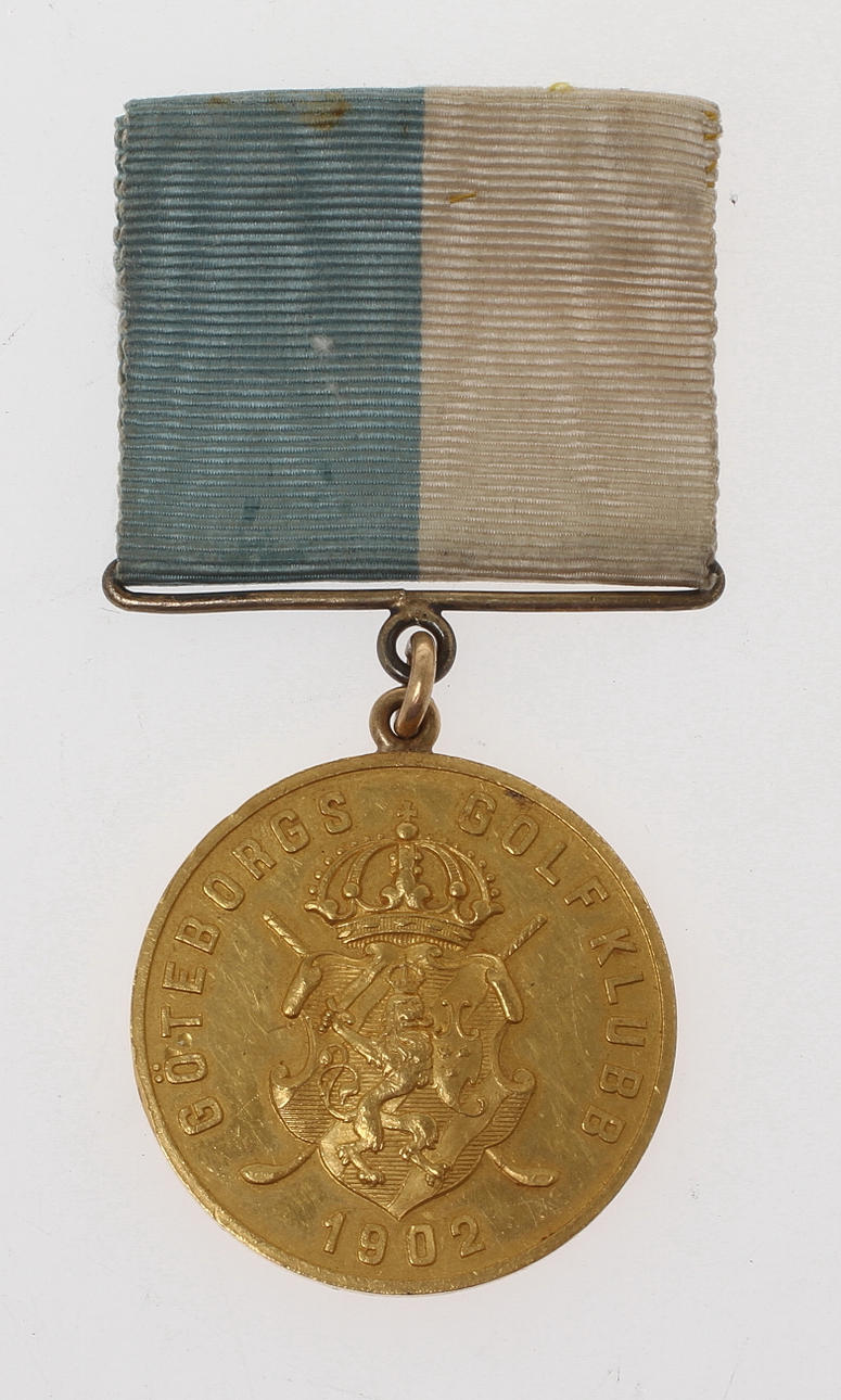 MEDALJ, Göteborgs Golfklubb, 23 k guld.