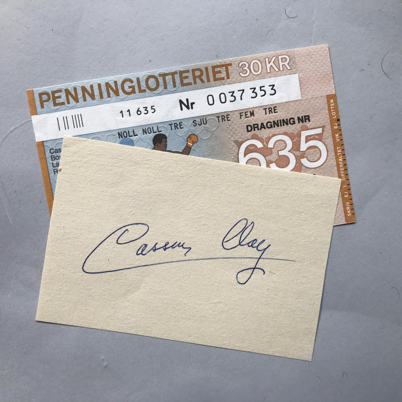 AUTOGRAMM. CASSIUS CLAY (NACH MUHAMMAD ALI) 1942-2016.