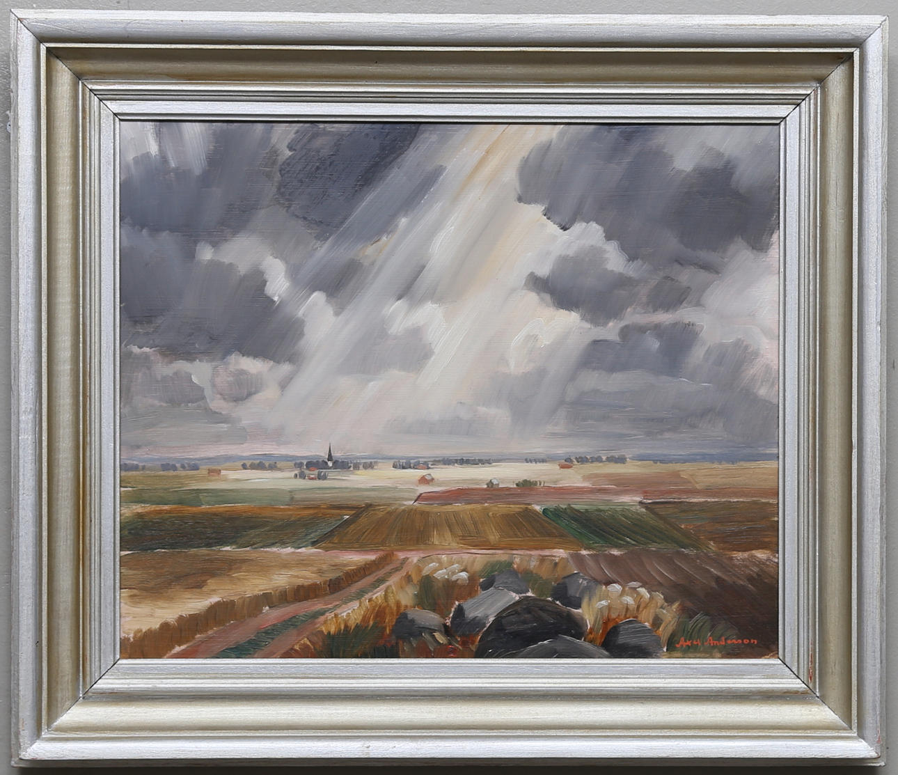 AXEL ANDERSSON. oil on Board, signed.