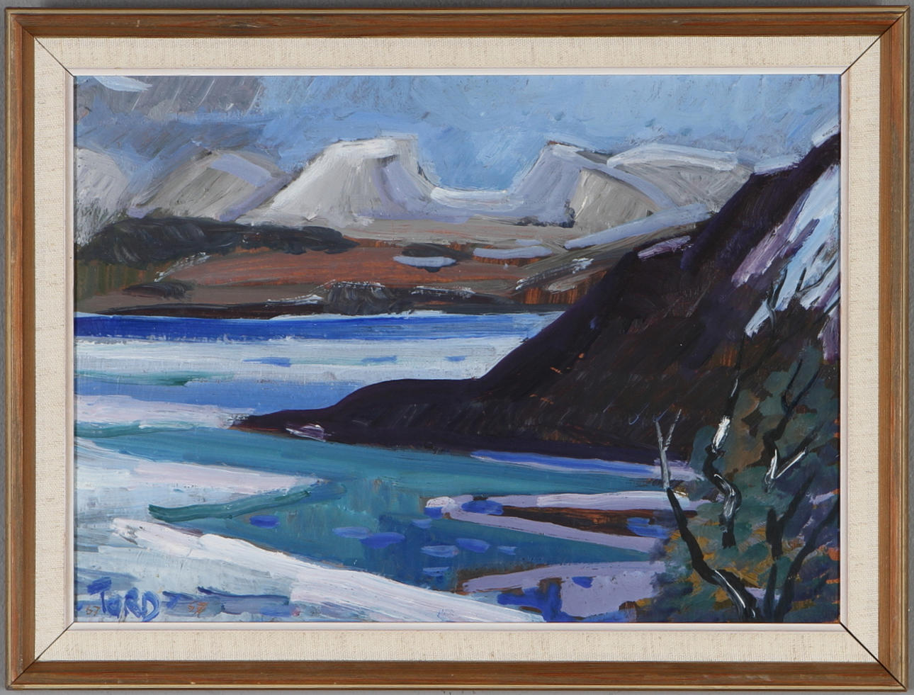 TORD LEANDER-ENGSTRÖM. Lapporten, olja på pannå, signerad.