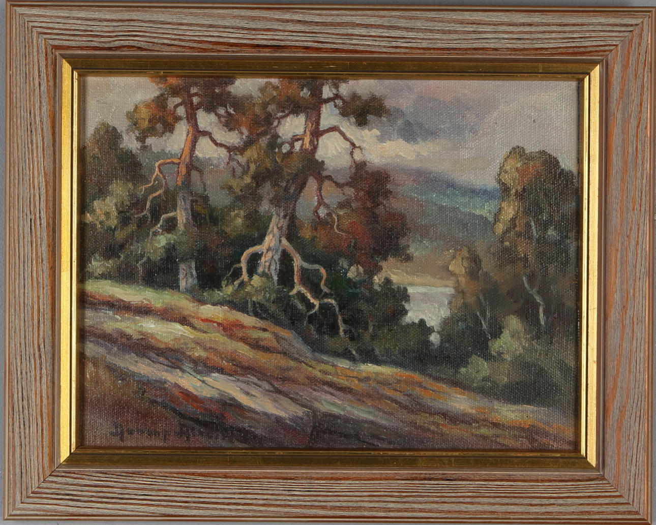 ARNE ALANKO. Skogslandskap, olja på duk, signerad.